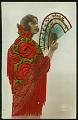 Femme Brodee Art Deco NOYER carte postale ancienne