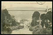 Saint Claude Ville Le pont suspendu carte postale ancienne