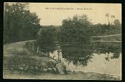 Saint Honore les bains Enfant Etang carte postale ancienne
