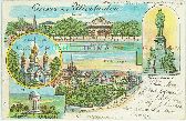 6500 Wiesbaden Bismarck Kochbrunnenplatz alte Ansichtskarte