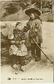 87 Limousin costume enfants sabot Carte postale ancienne