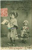63 Paysan Enfants Children Sabot Carte postale ancienne